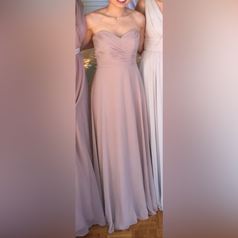 After Six Strapless Dress in mocha color